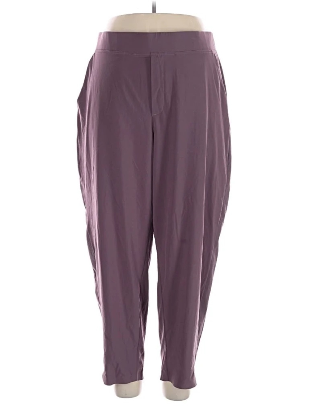 Athleta Cropped Mauve Tapered Elastic-Waist Pants Like New